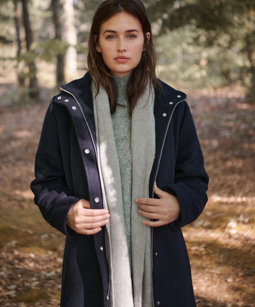 Trine Wool Coat, Navy, hi-res